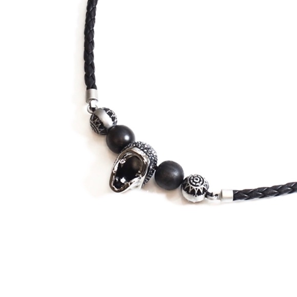 new Swarovski ㋛ Taddeo Metal Beads Crystal Skull Necklace ㋛ Jet Hematite ㋛ Black - Picture 4 of 16